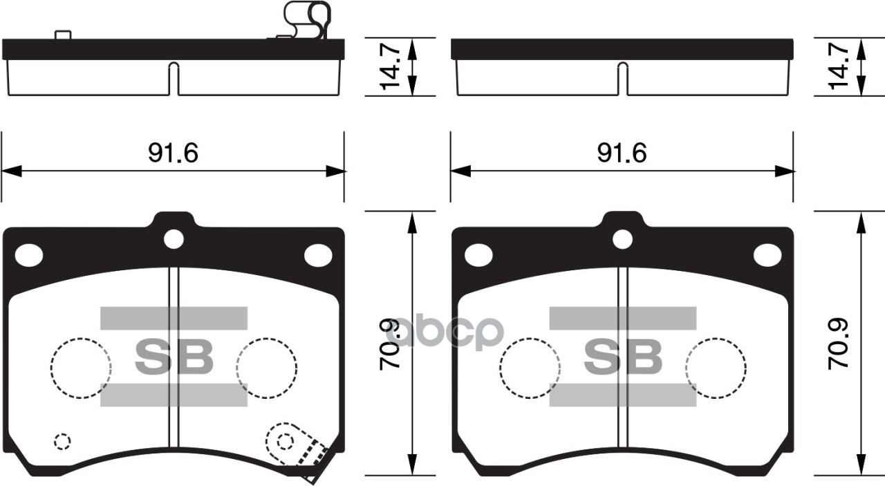 Колодки передние SANGSIN BRAKE SP1216